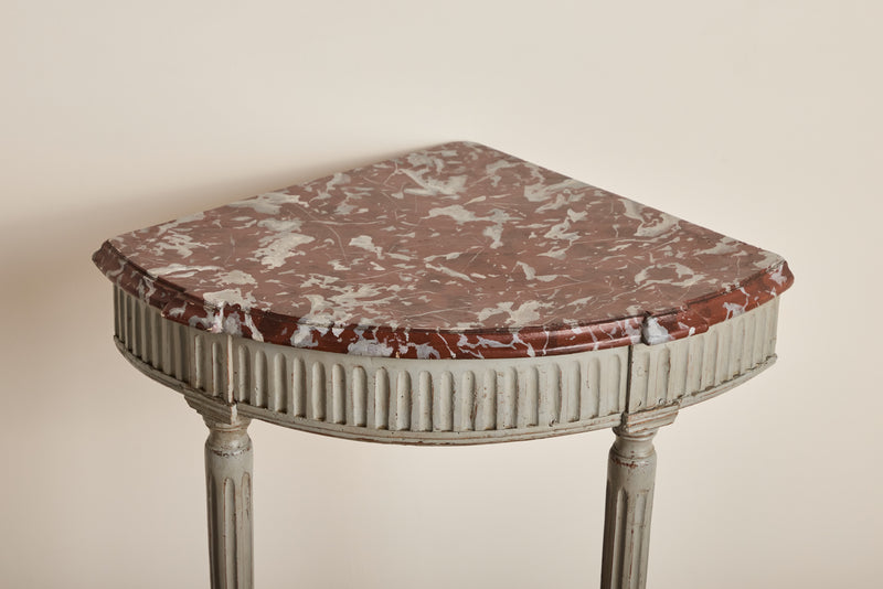 Faux Marble Corner Console