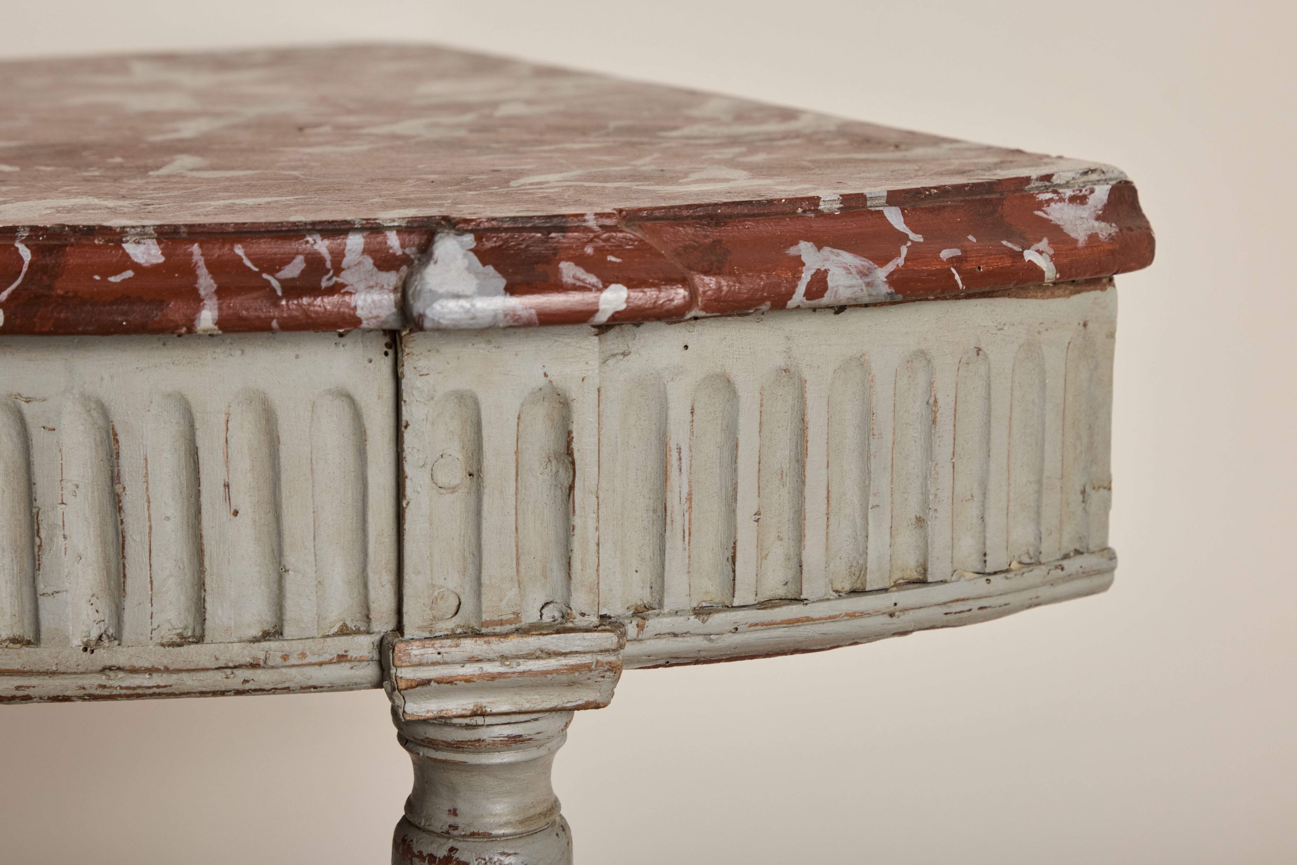 Faux Marble Corner Console