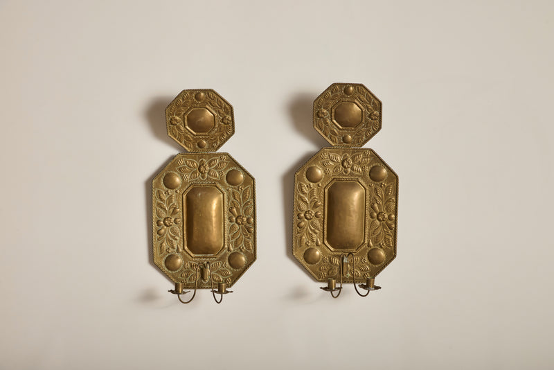 Pair of Brass Candle Sconces (NYC)