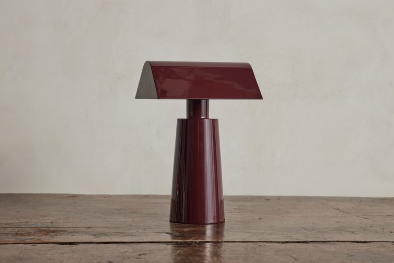 Portable Table Lamp, Burgundy