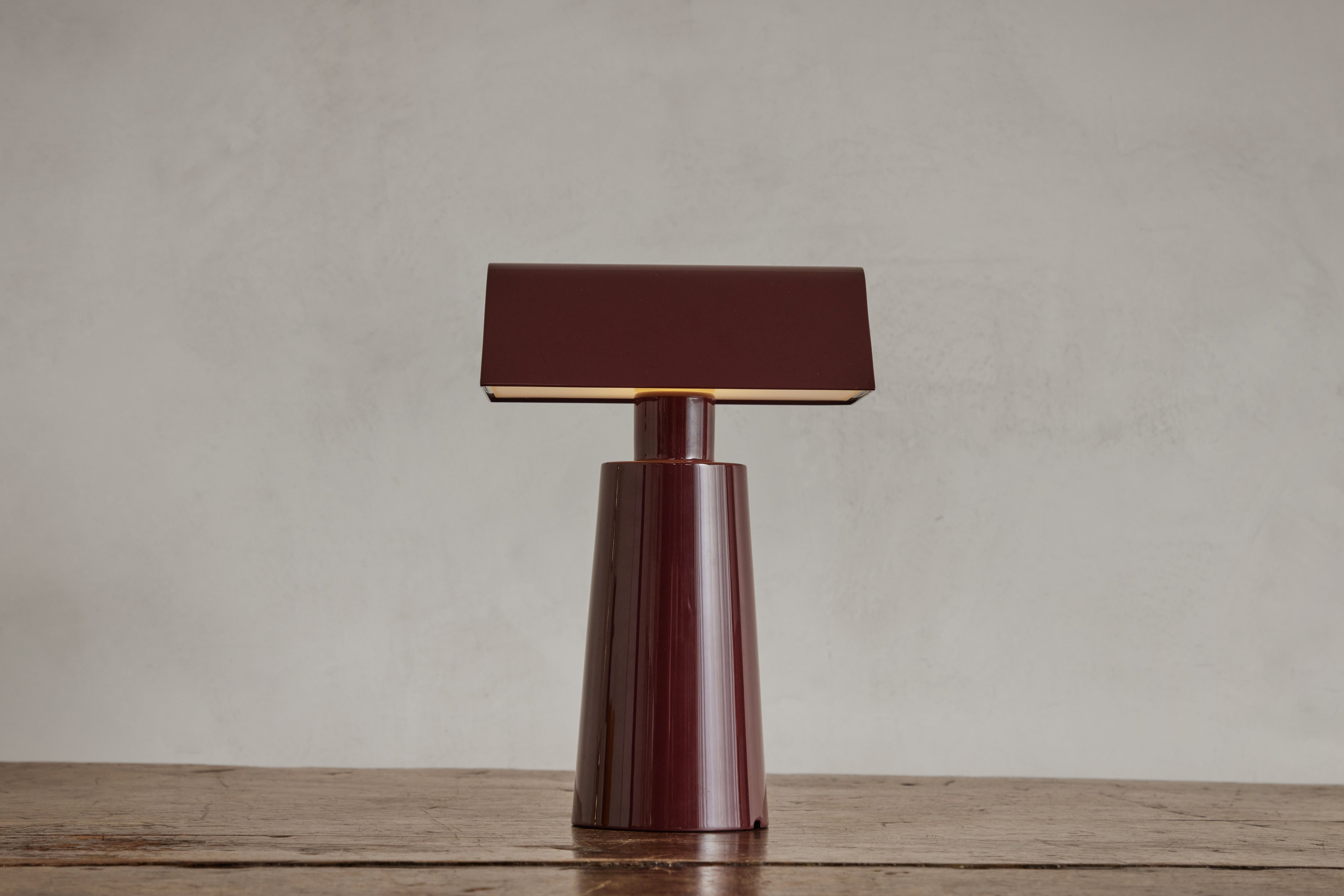 Portable Table Lamp, Burgundy