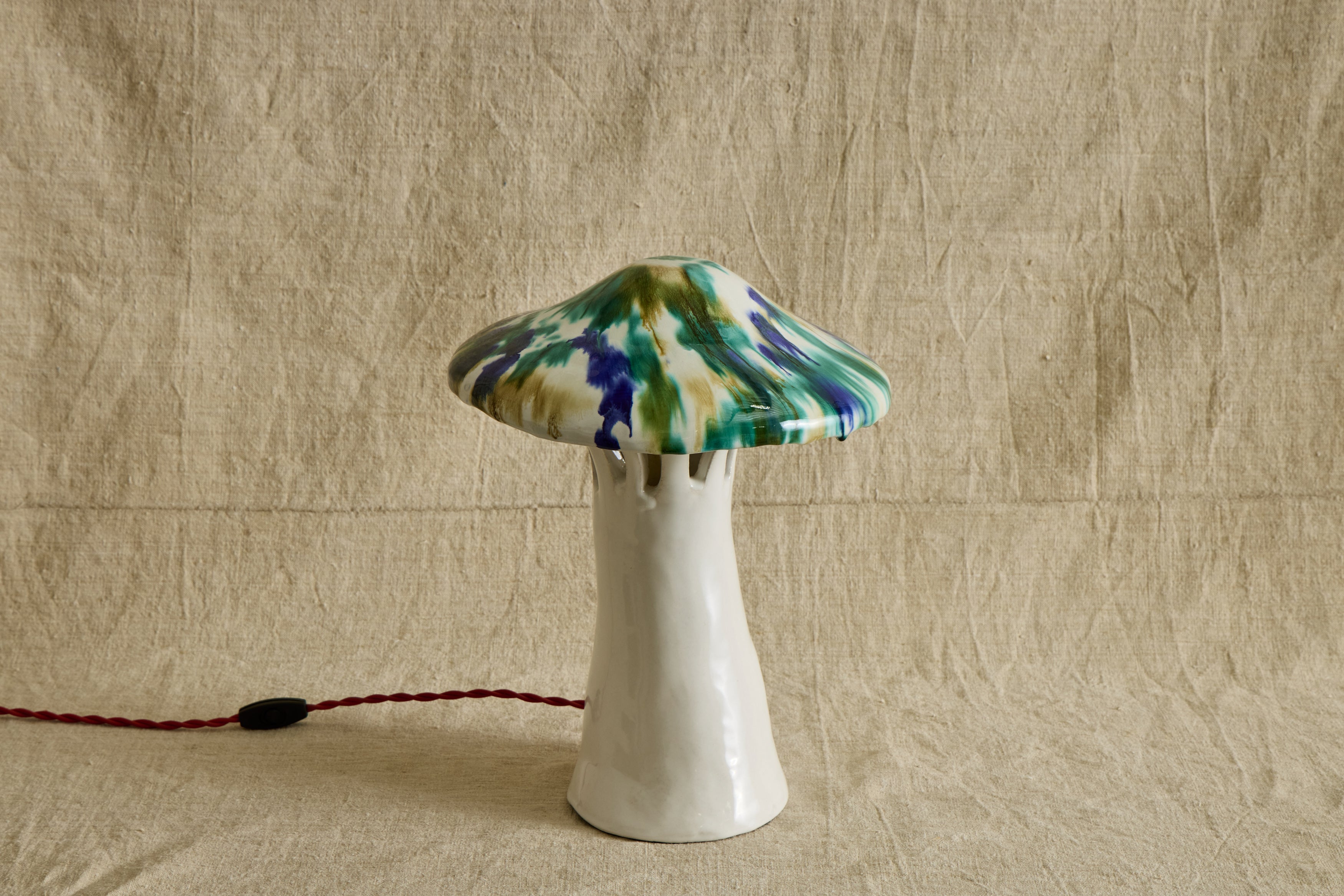 Shroom Lamp, Speckled Blue & Green