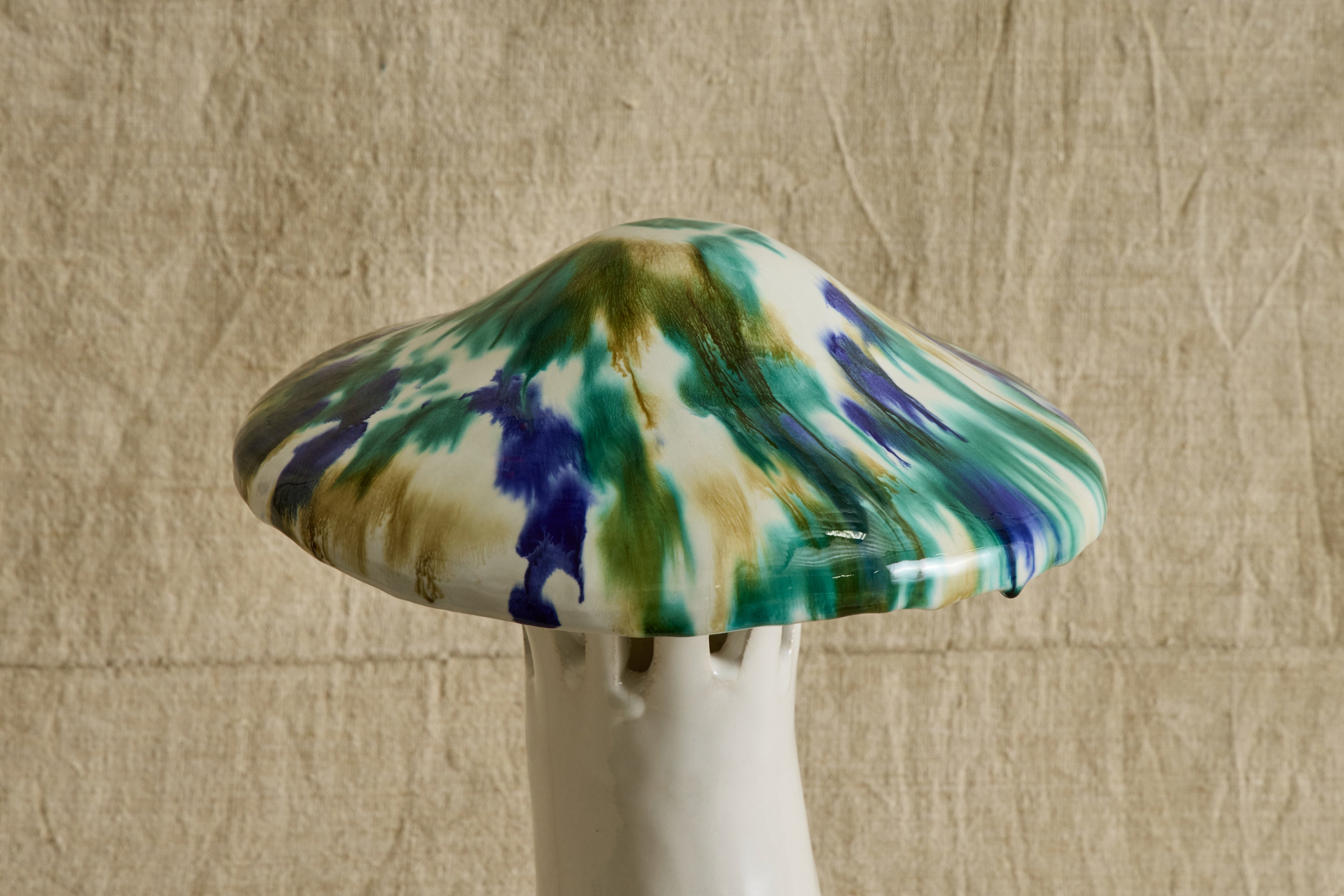 Shroom Lamp, Speckled Blue & Green