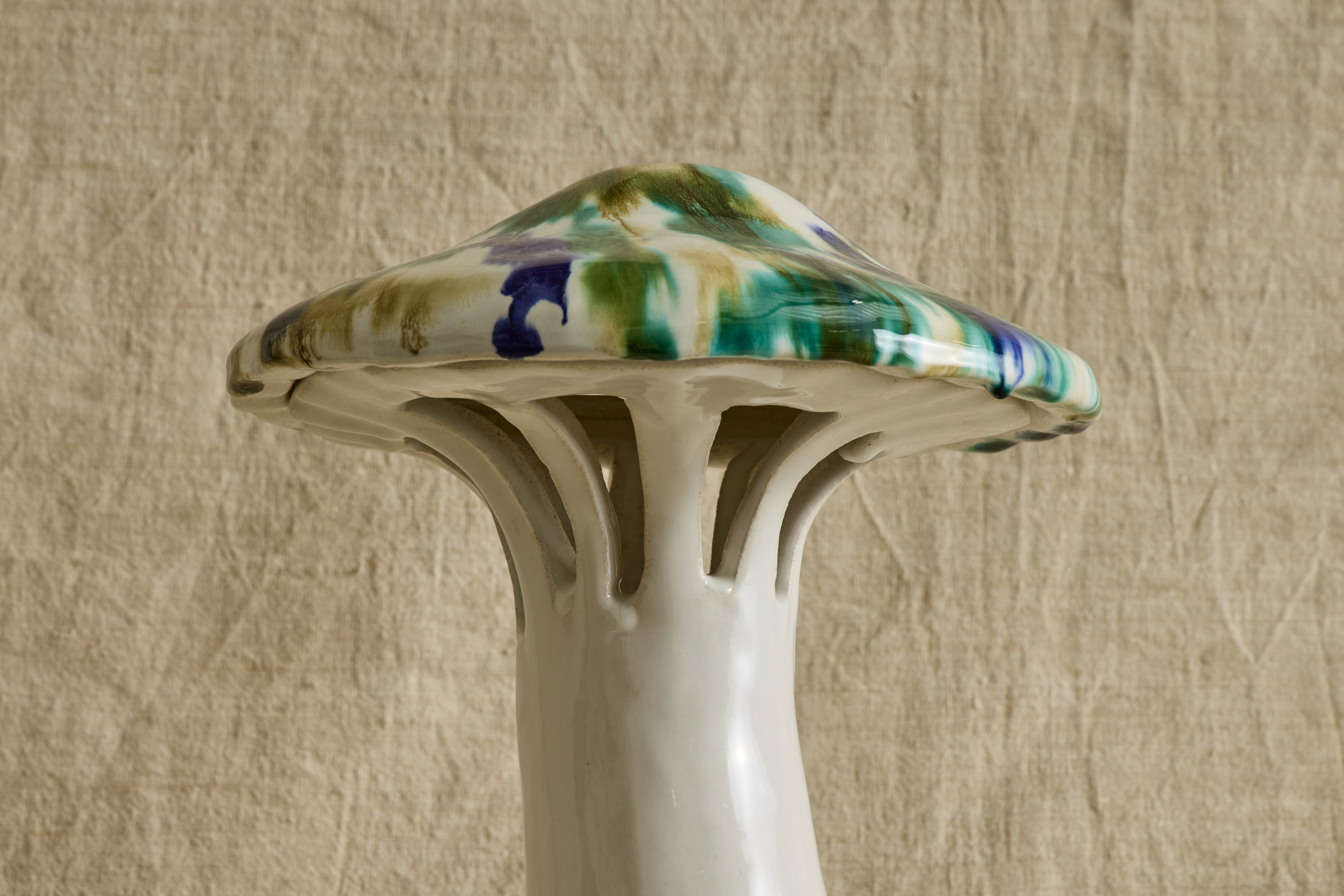 Shroom Lamp, Speckled Blue & Green