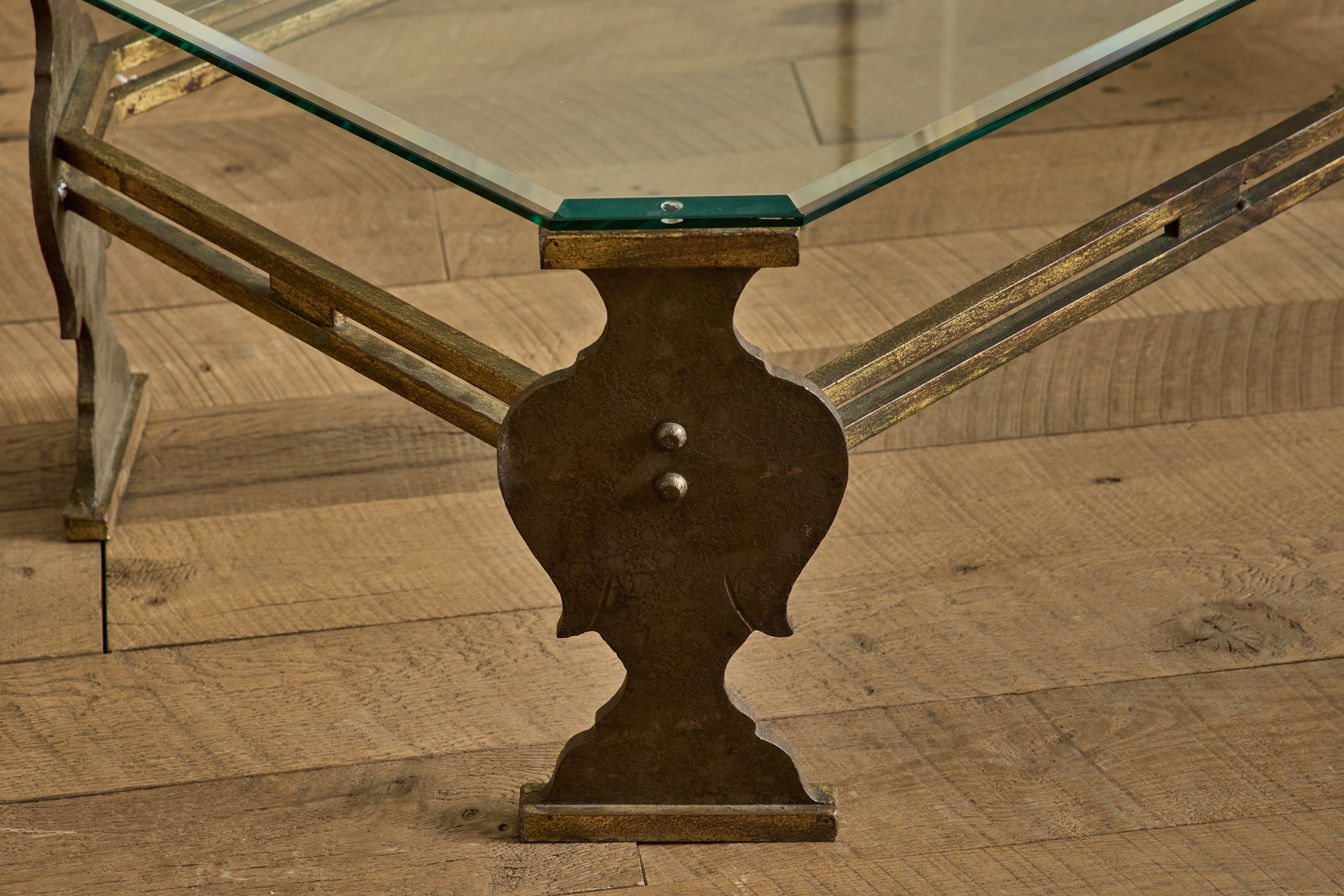 Glass & Bronze Coffee Table