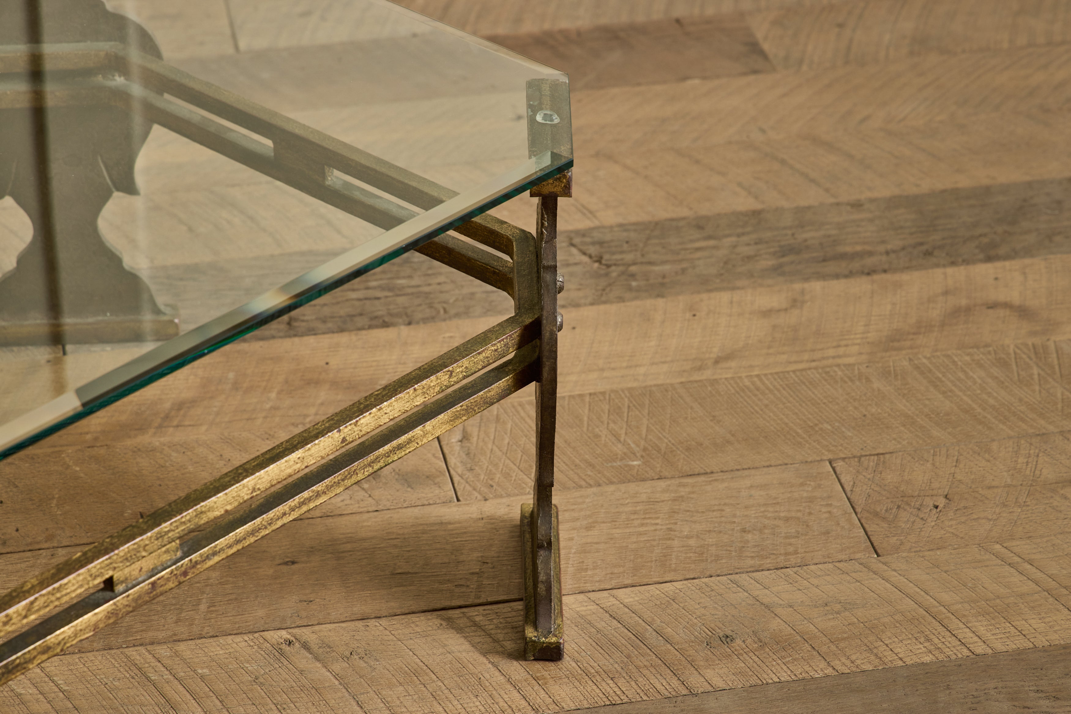 Glass & Bronze Coffee Table