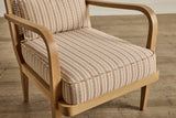 Shown in Customer’s Own Material (Susan Deliss Ticking Apricot/Olive) and Natural Oak