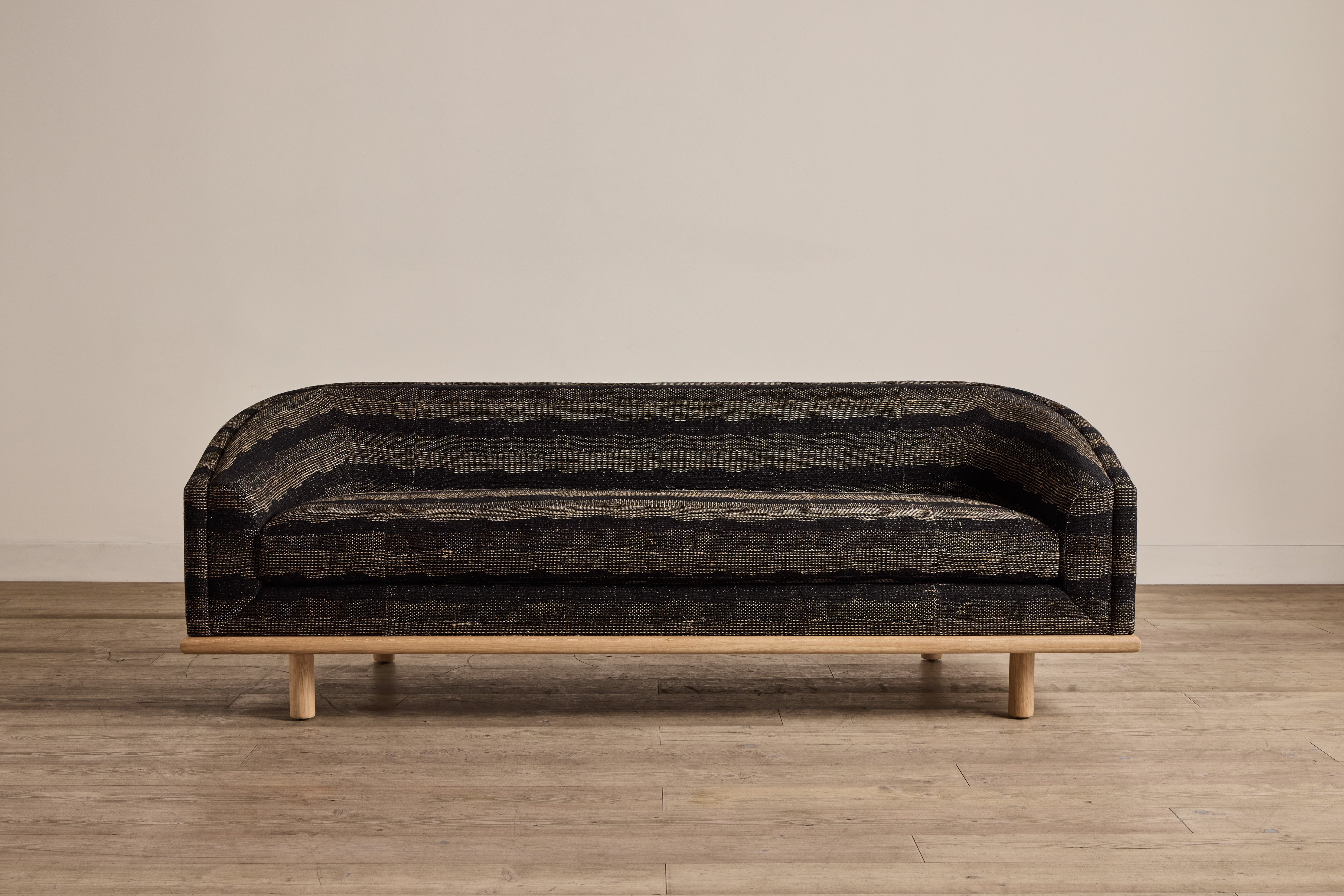 Shown in Customer's Own Material (Pat McGann, TD Stripe in Black) and Natural Oak, 90 in.