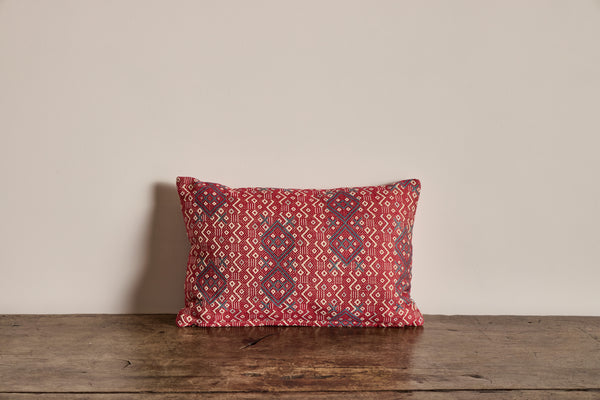 Susan Deliss Pillow in Criss Cross Red