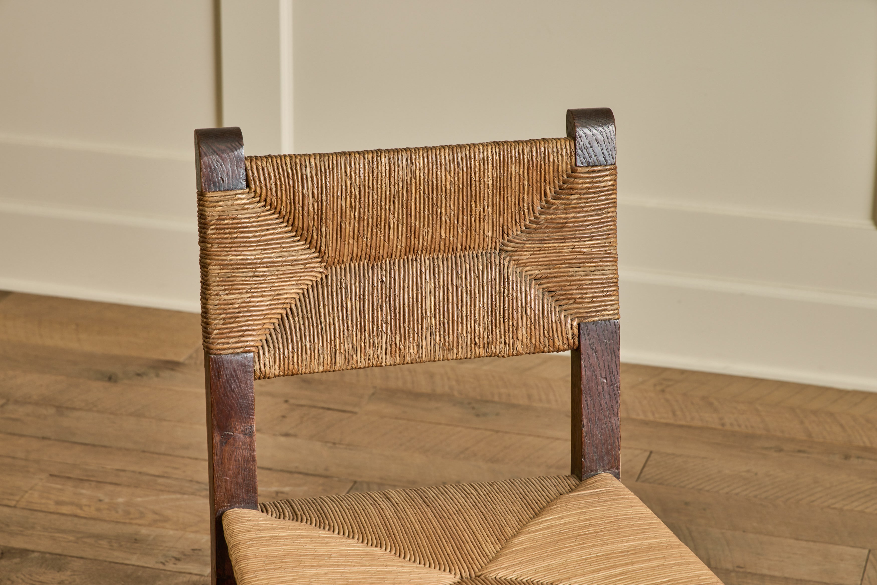 Set of 6 Brutalist Carved Chairs