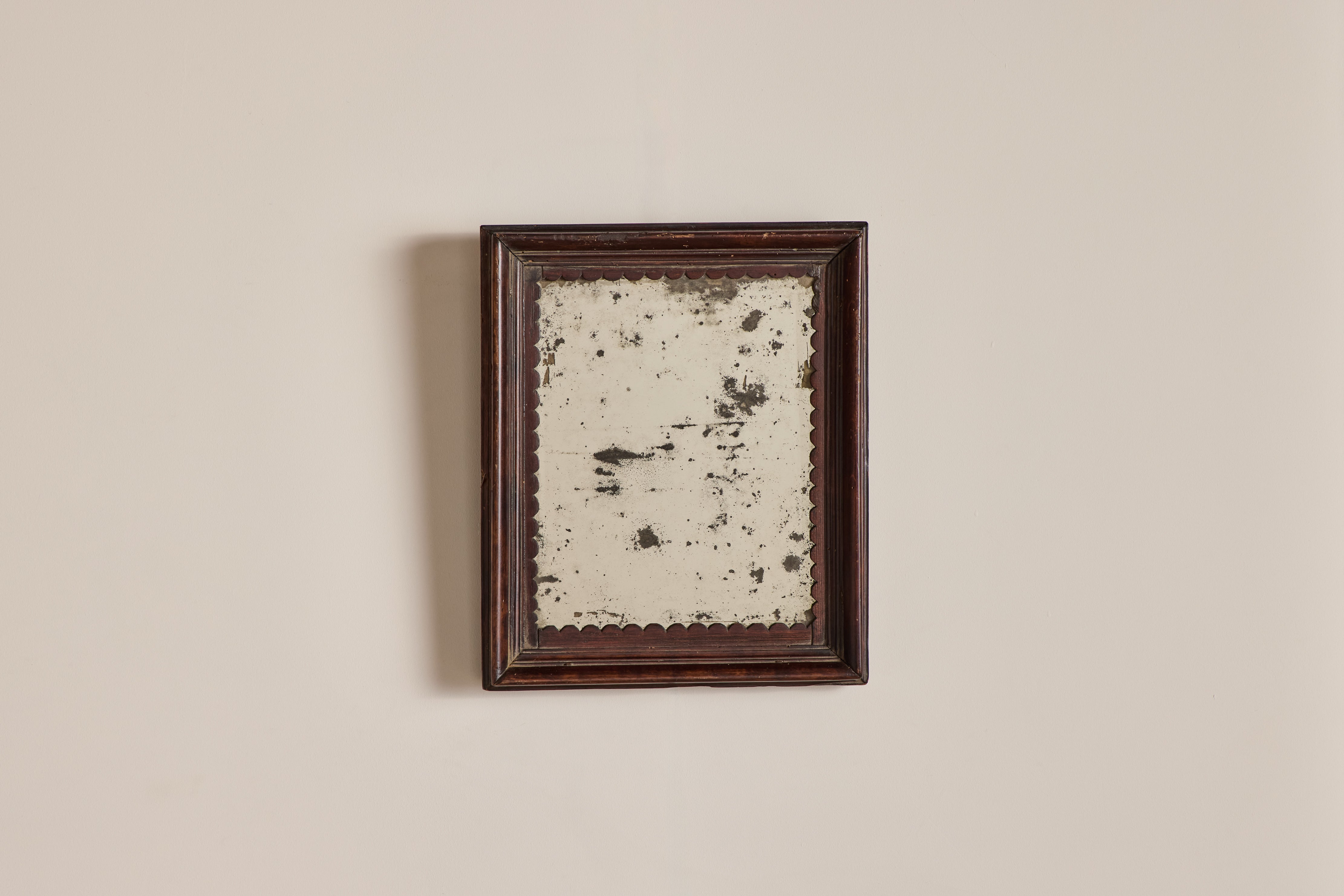 Scalloped Wood Mirror