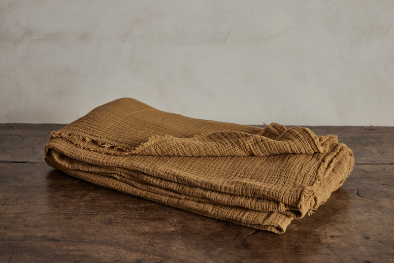 Coyuchi, Topanga Matelasse Blanket in Hazel