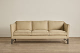 Shown in Customer's Own Material (Nickey Kehoe, Hemp in Flax with Howe Leather Tan Piping and Smoked Oak), 98 In.