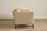 Shown in Customer's Own Material (Nickey Kehoe, Hemp in Flax with Howe Leather Tan Piping and Smoked Oak), 98 In. 