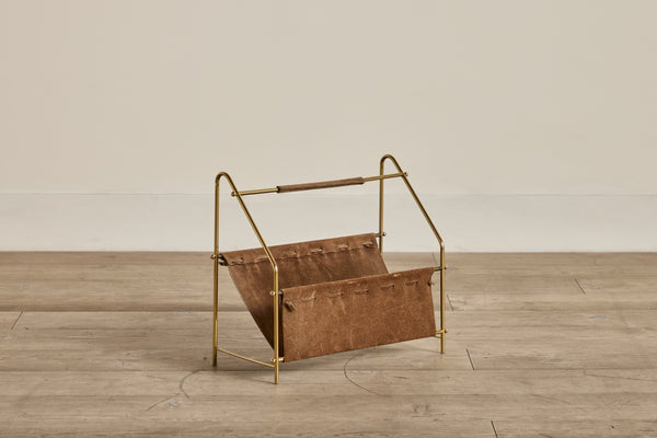 Suede & Brass Magazine Rack
