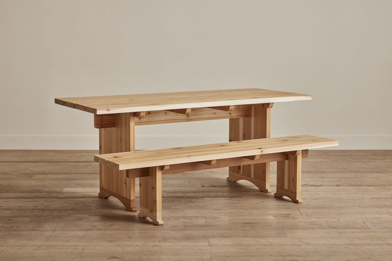 Nickey Kehoe Plank Picnic Bench in Natural Oak- In Stock