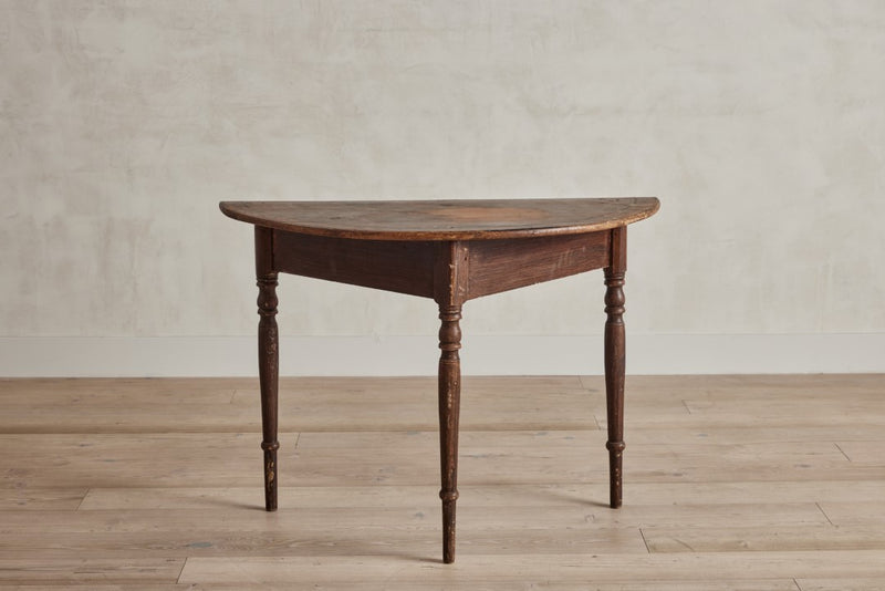 Grain Painted Demilune Table