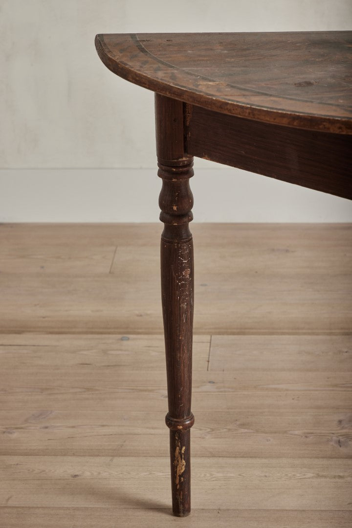 Grain Painted Demilune Table