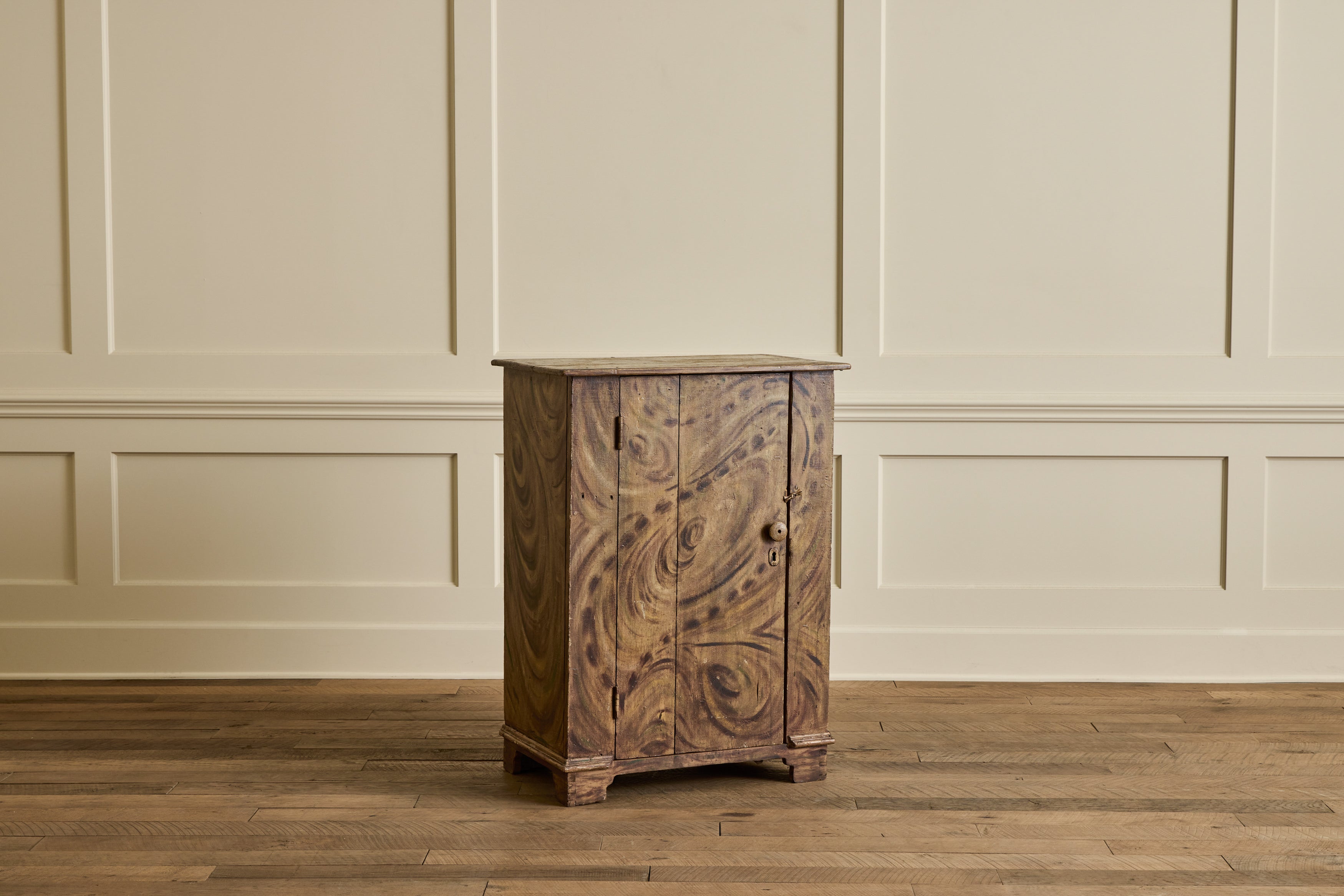 19th Century Grain Painted Cupboard