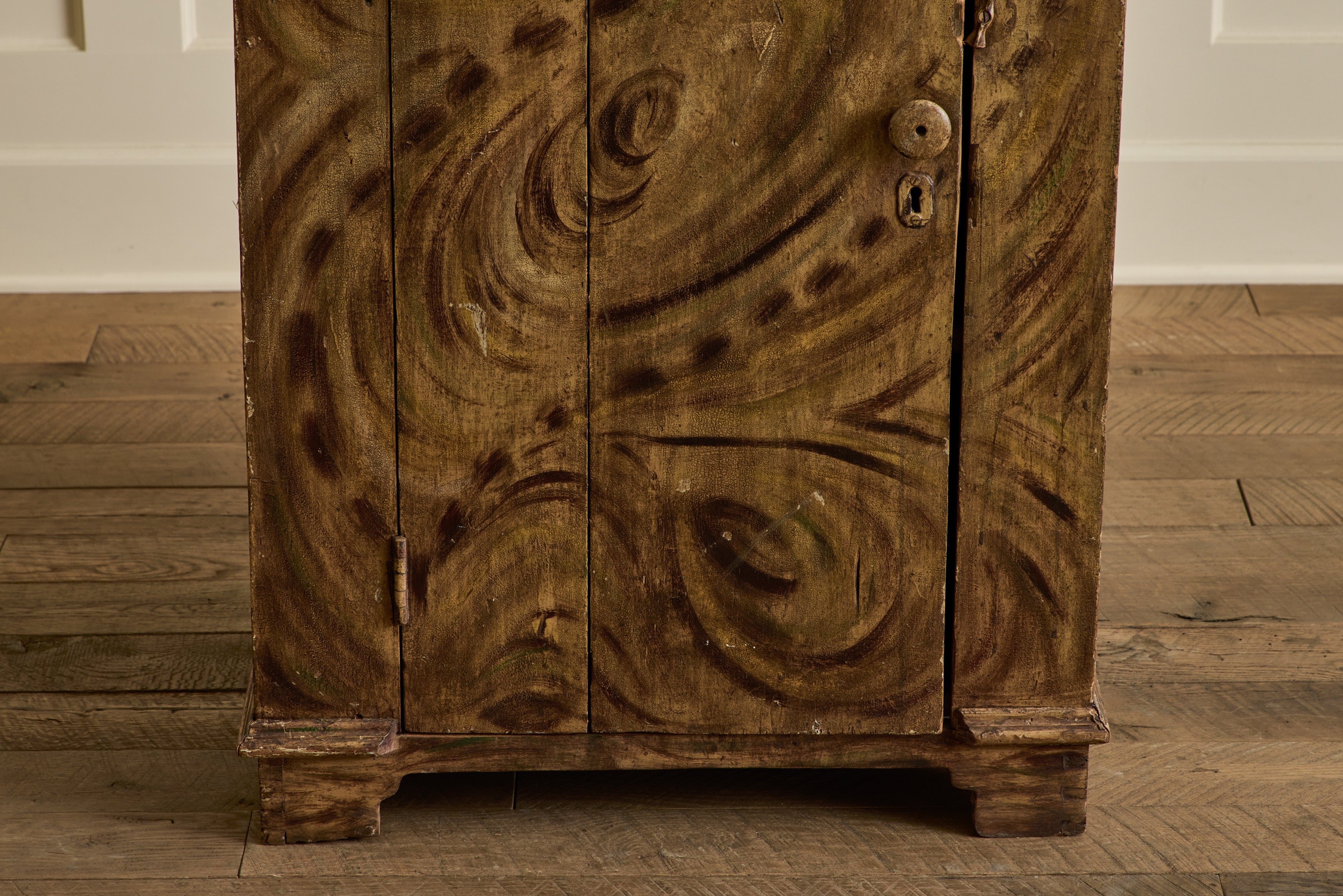 19th Century Grain Painted Cupboard