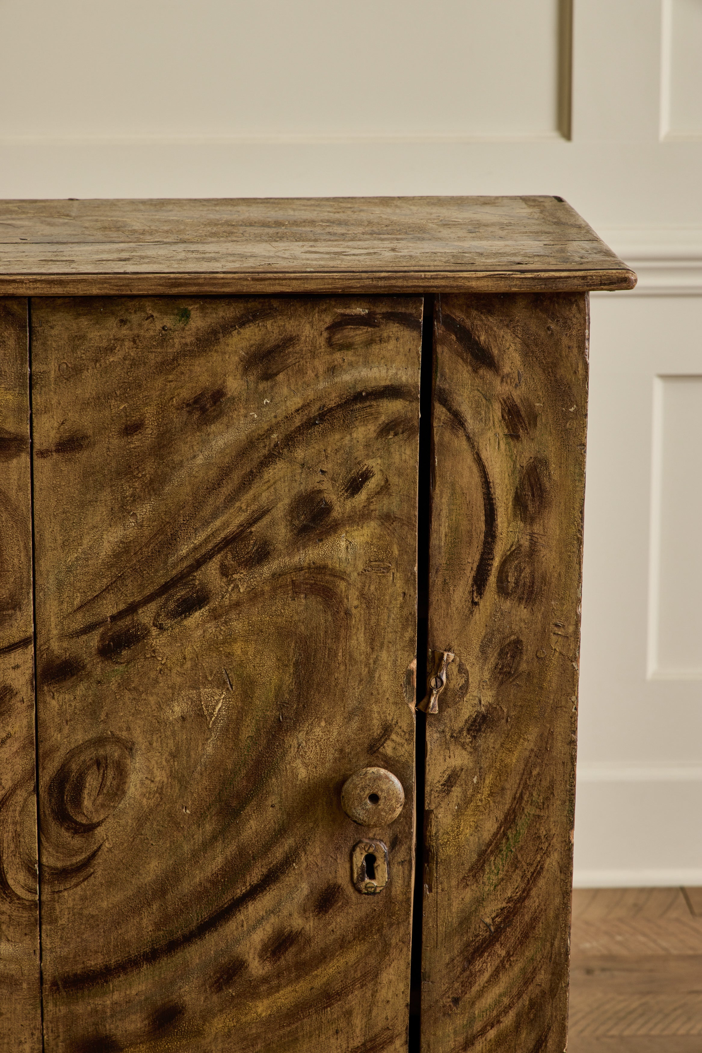 19th Century Grain Painted Cupboard