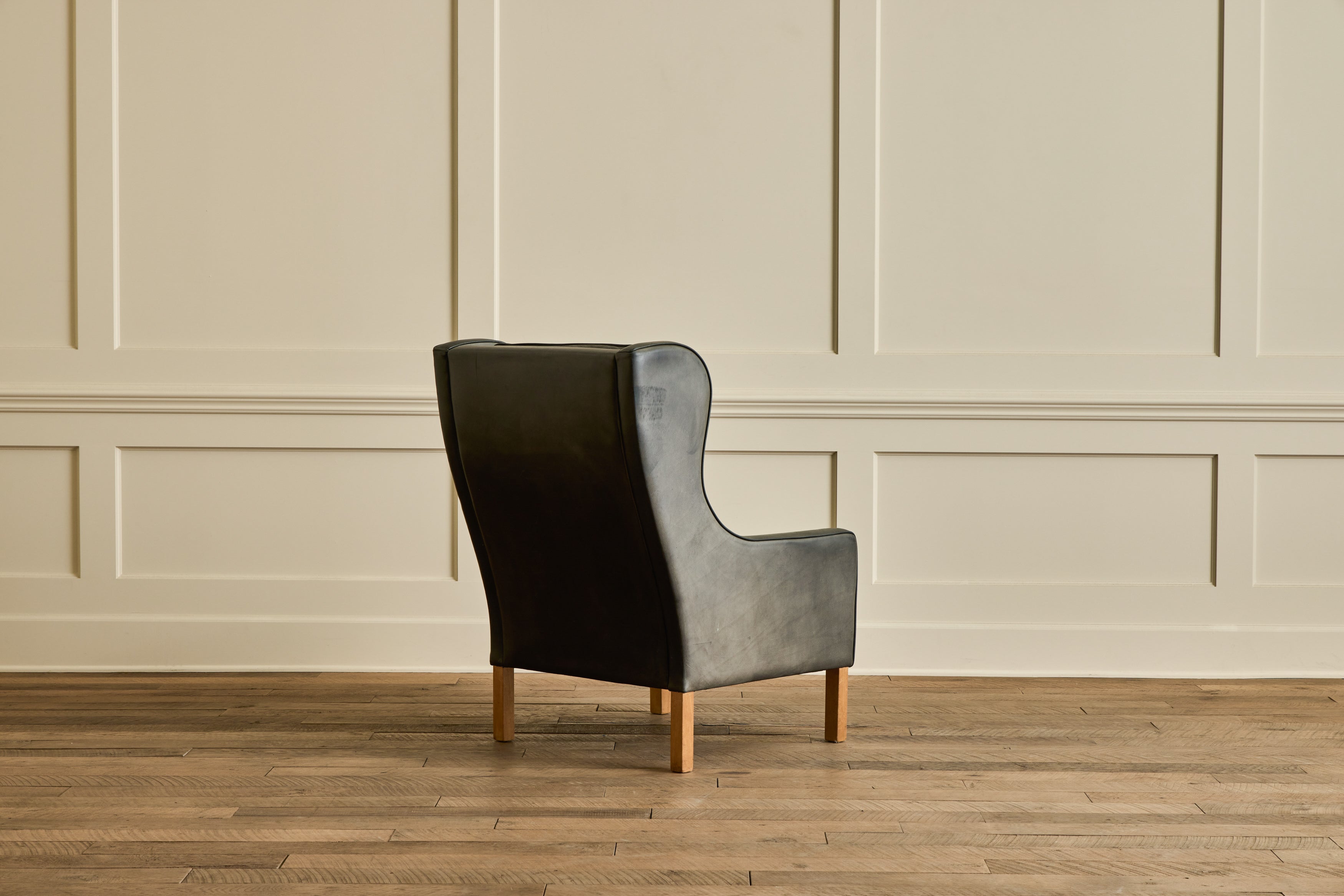 Mogens Hansen Leather Wingback Chair