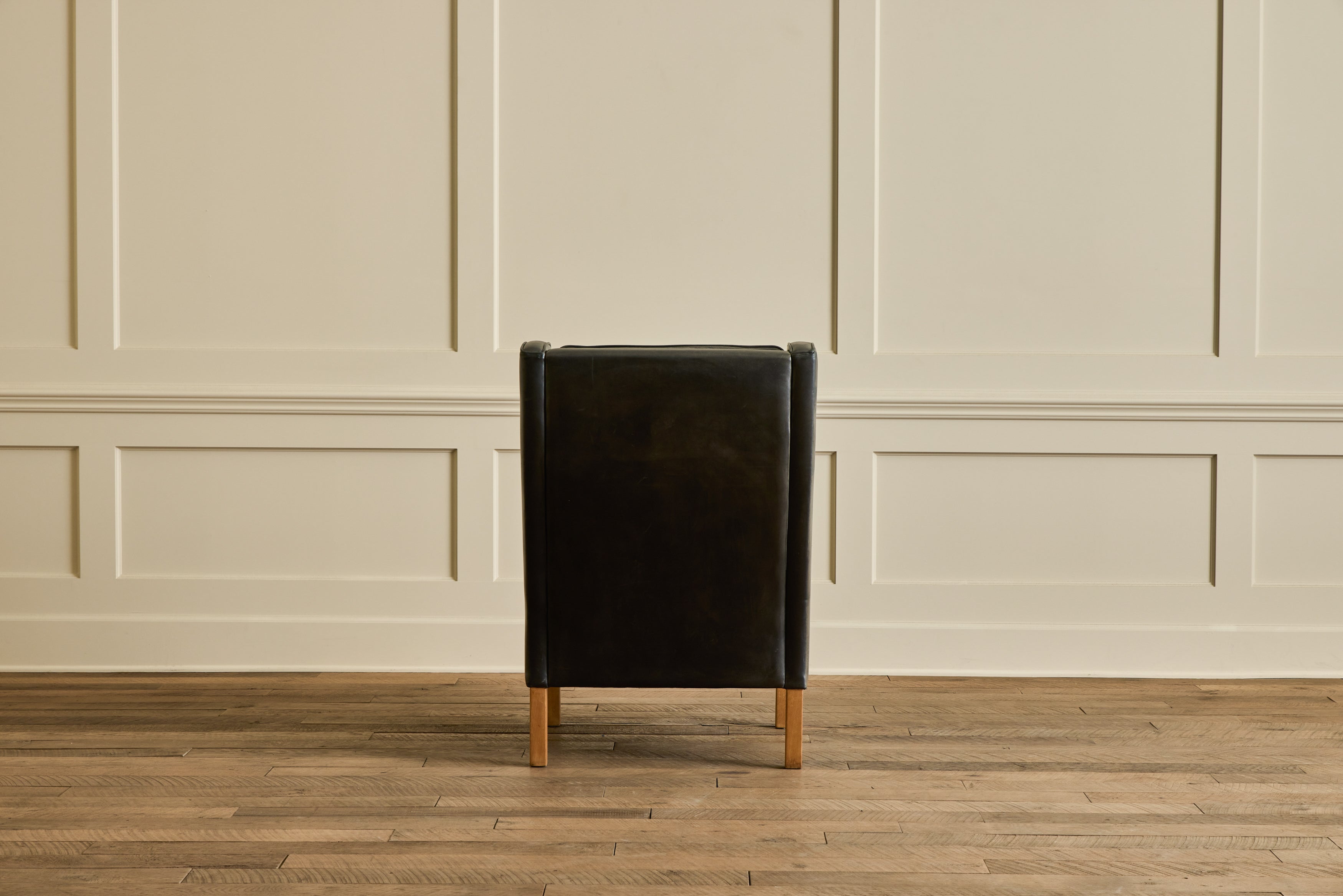 Mogens Hansen Leather Wingback Chair