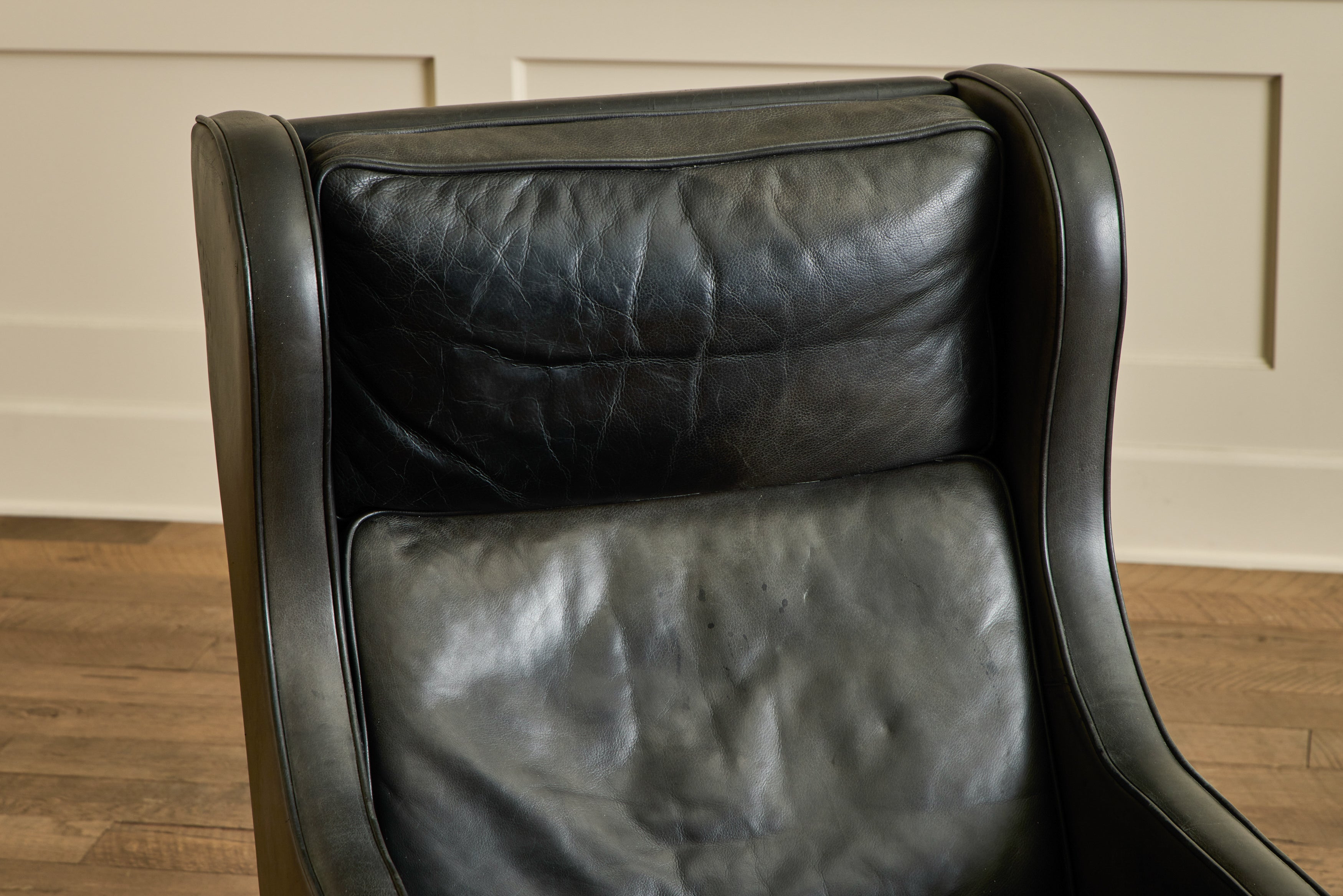 Mogens Hansen Leather Wingback Chair
