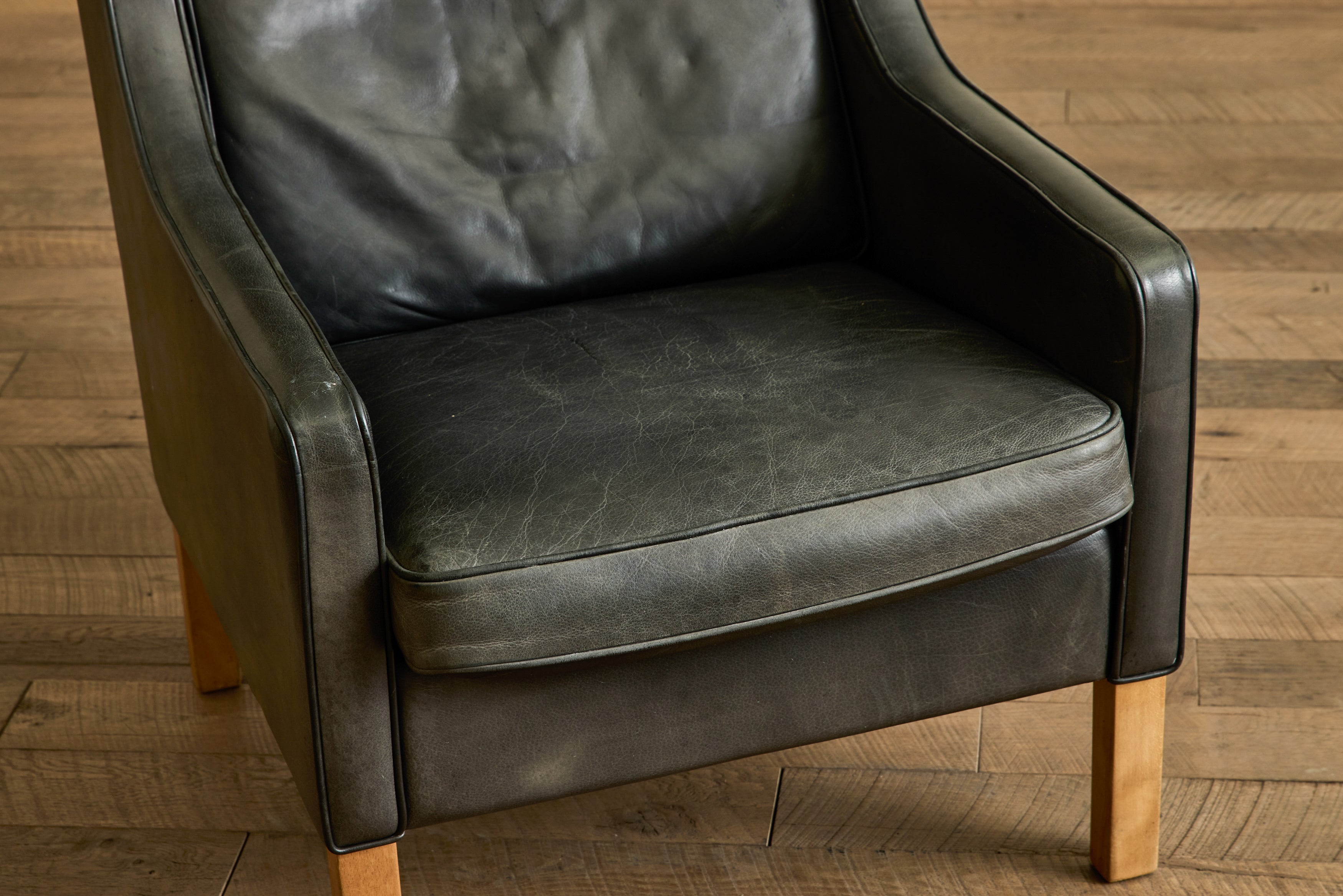 Mogens Hansen Leather Wingback Chair