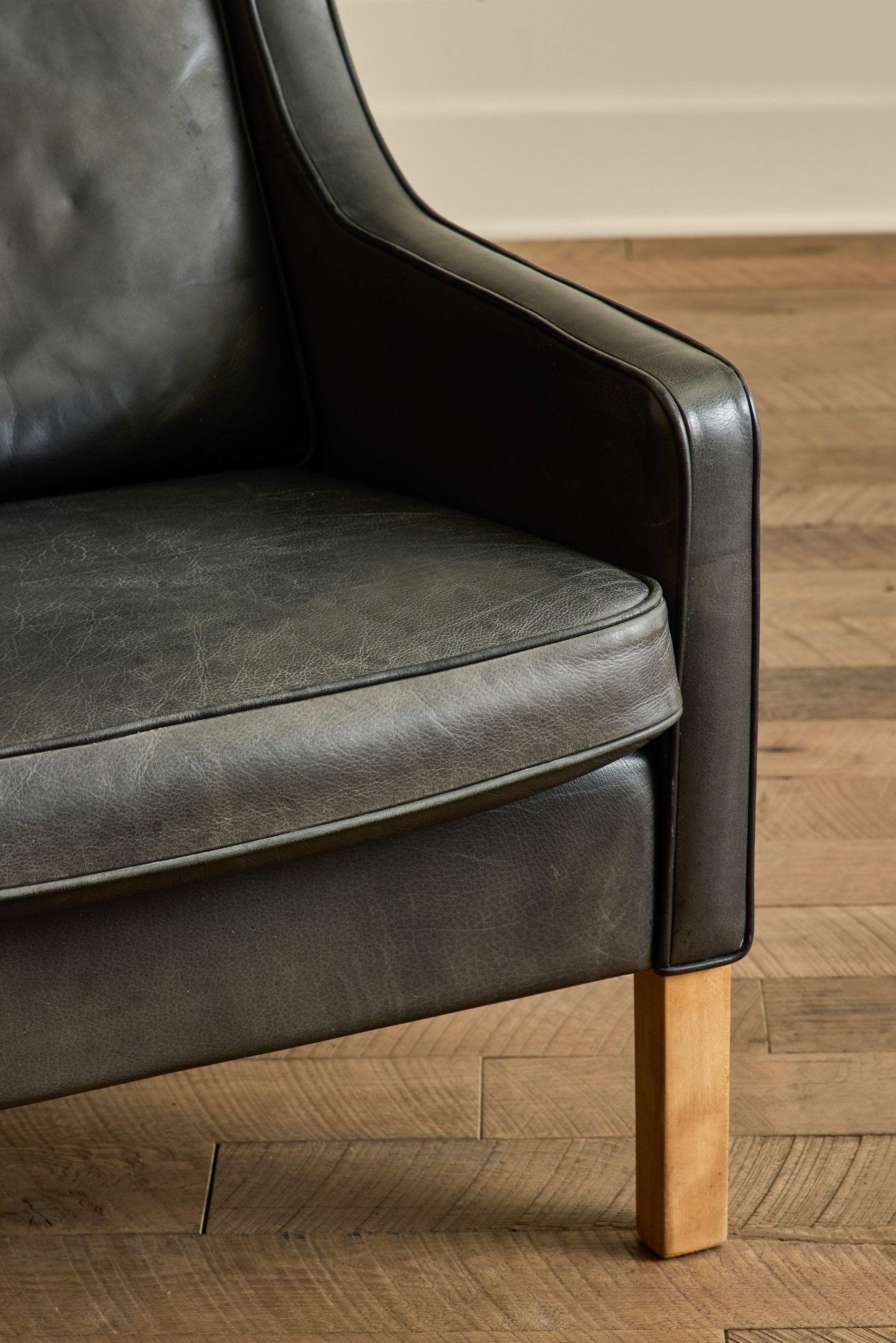 Mogens Hansen Leather Wingback Chair