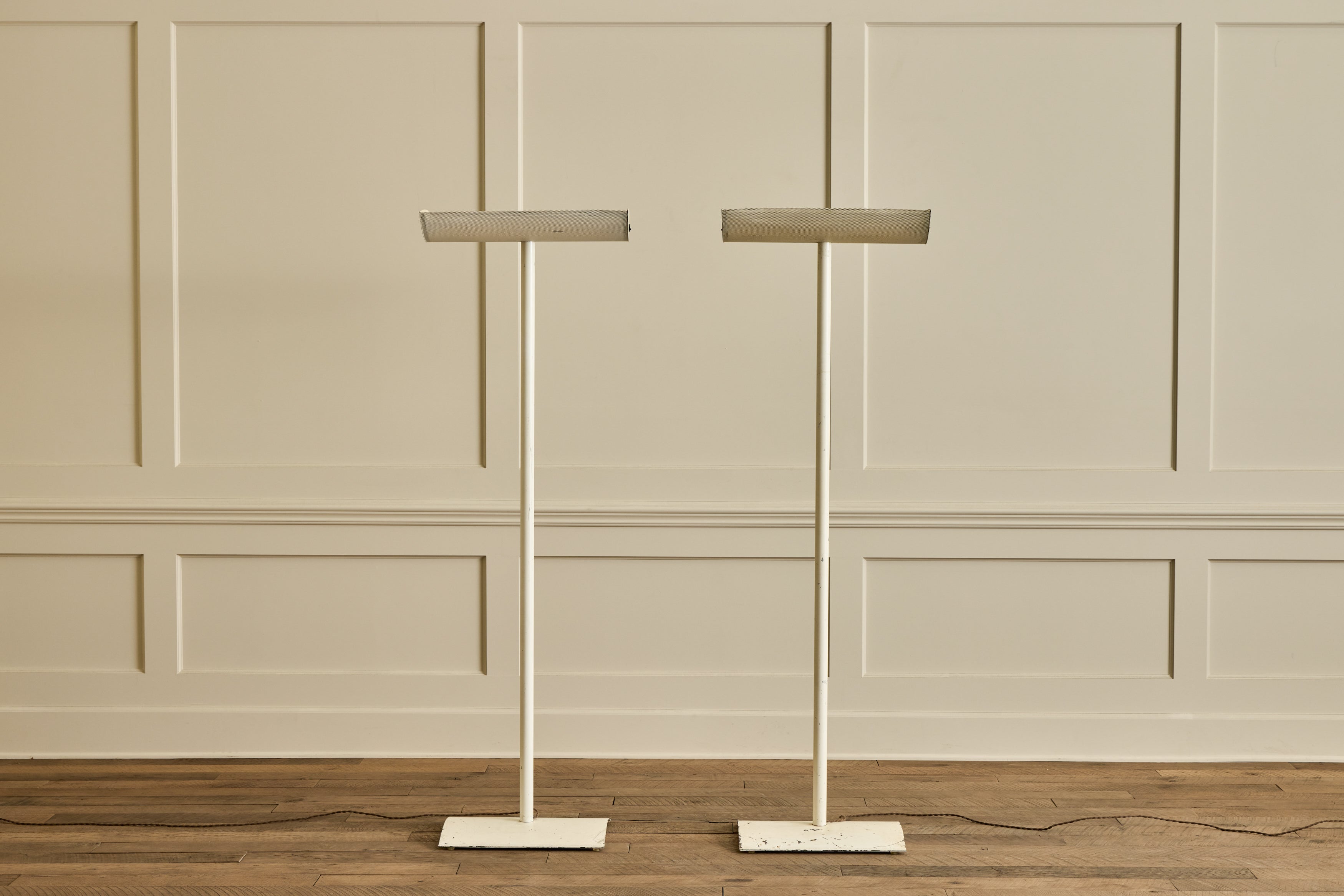 1980s White Metal Floor Lamp