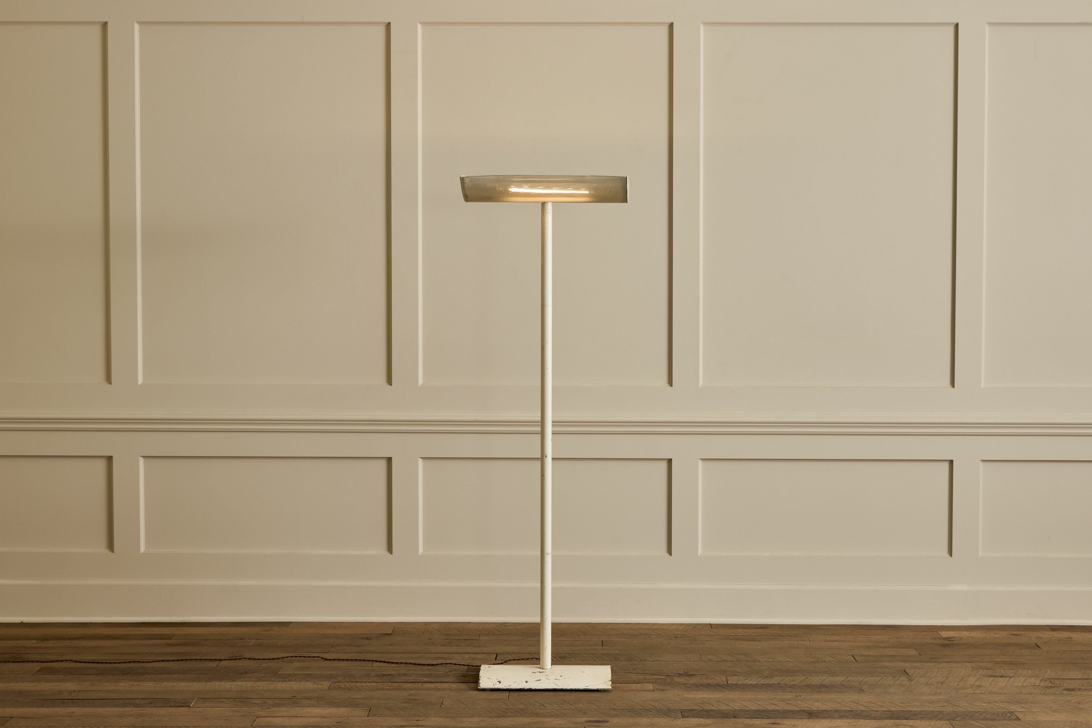 1980s White Metal Floor Lamp