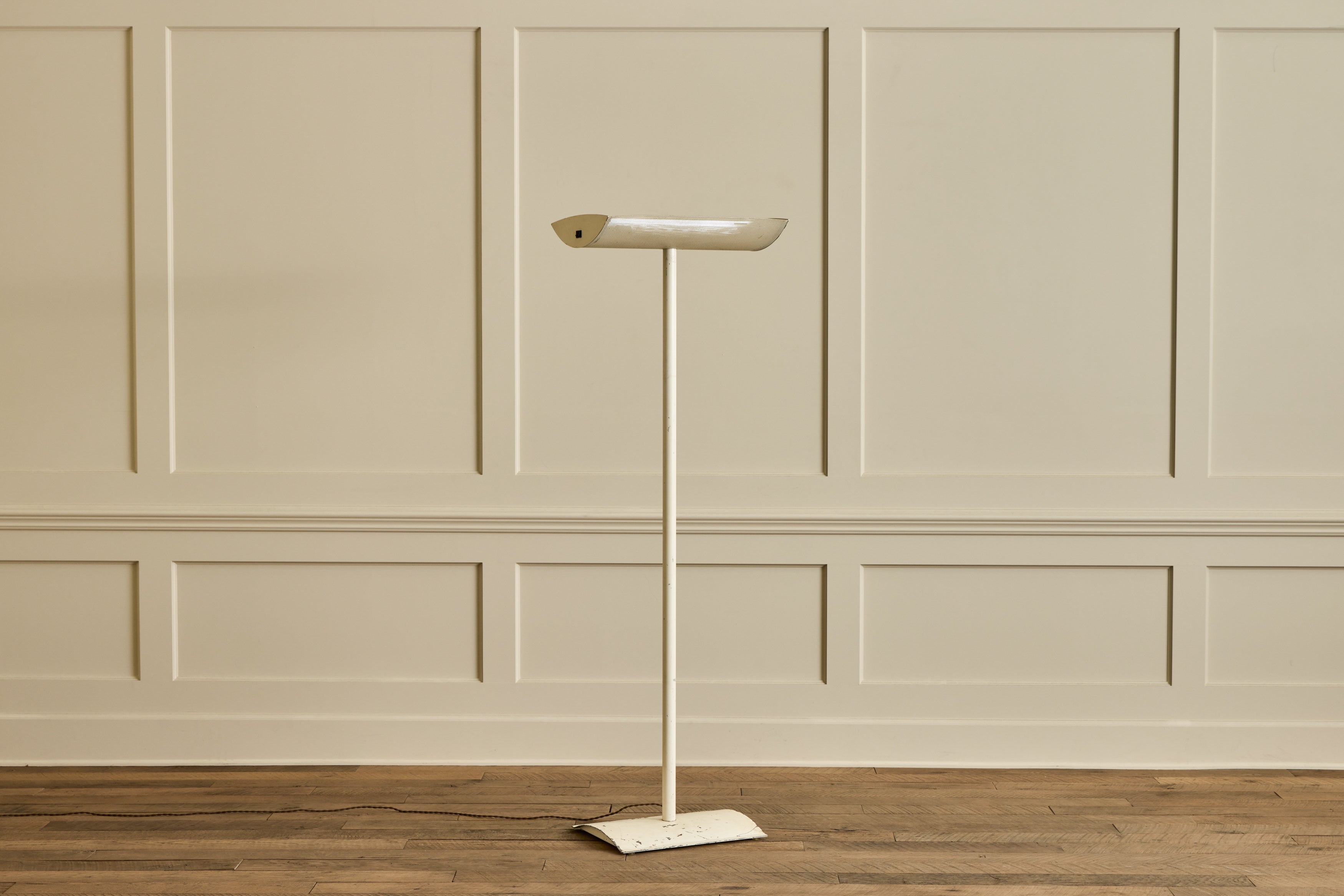 1980s White Metal Floor Lamp