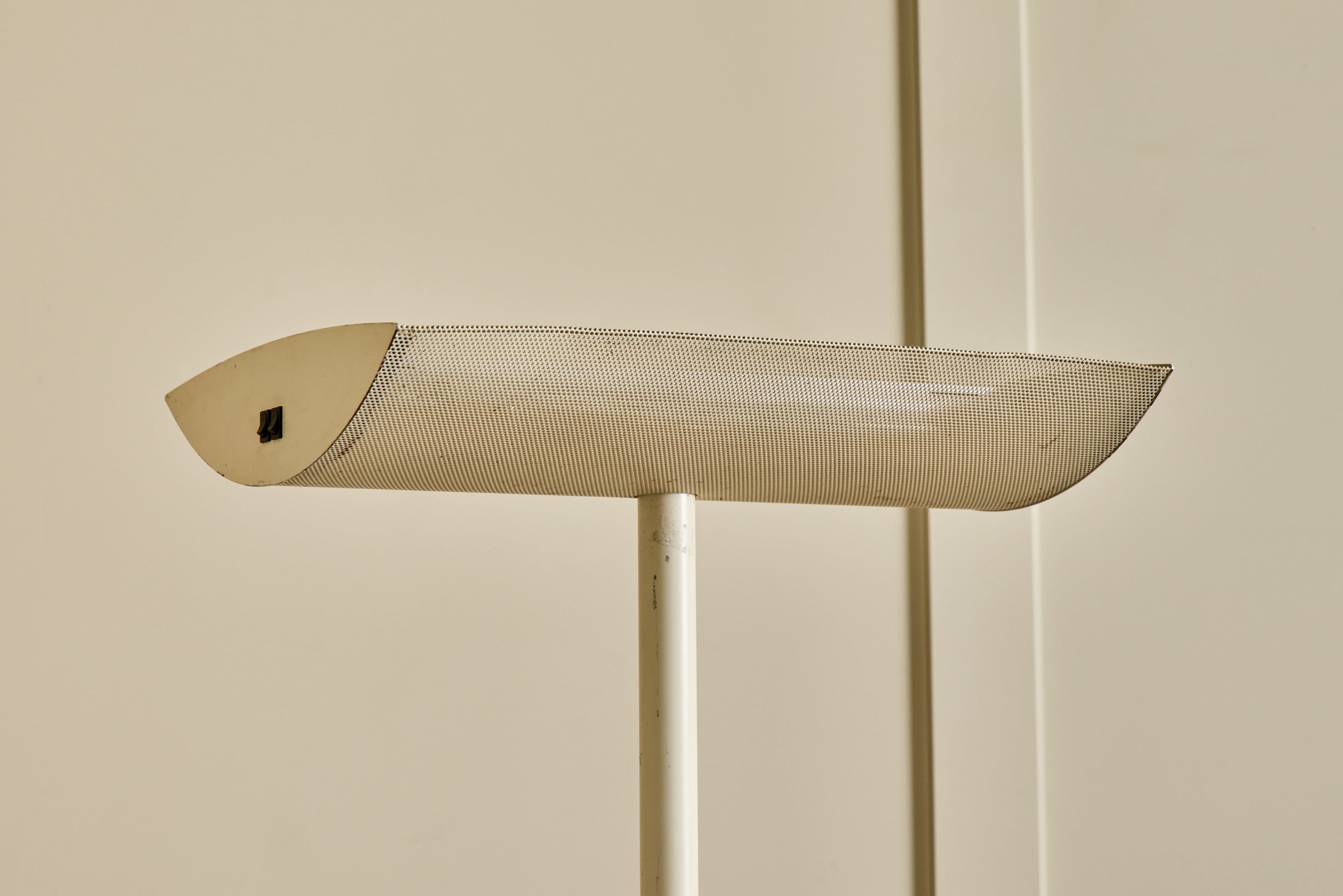 1980s White Metal Floor Lamp