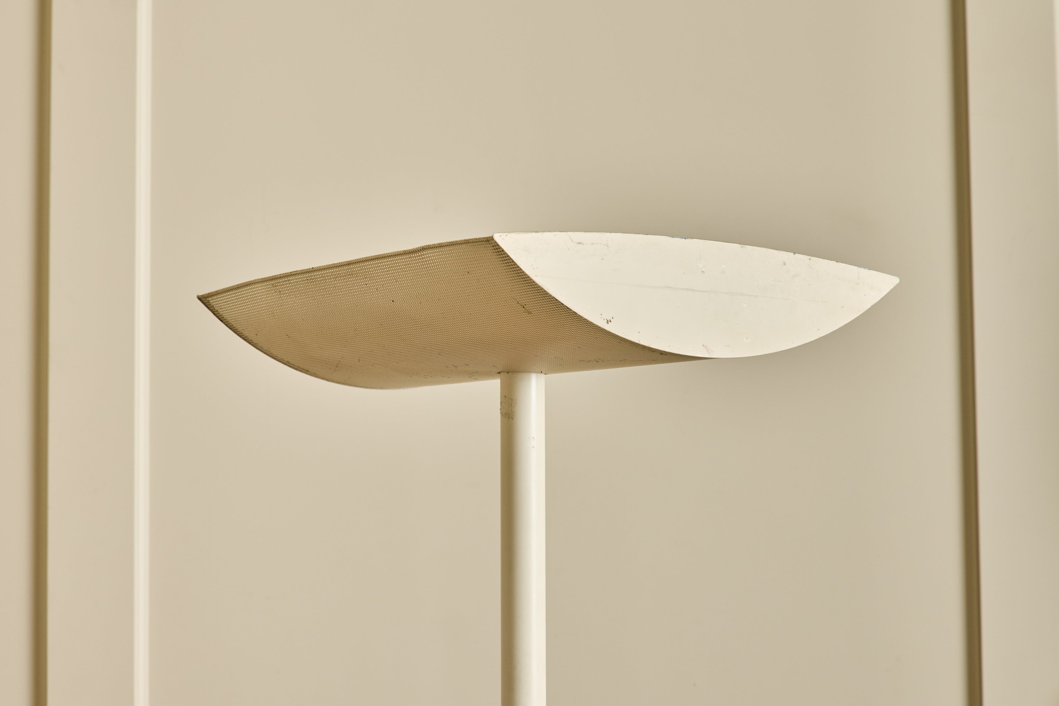 1980s White Metal Floor Lamp