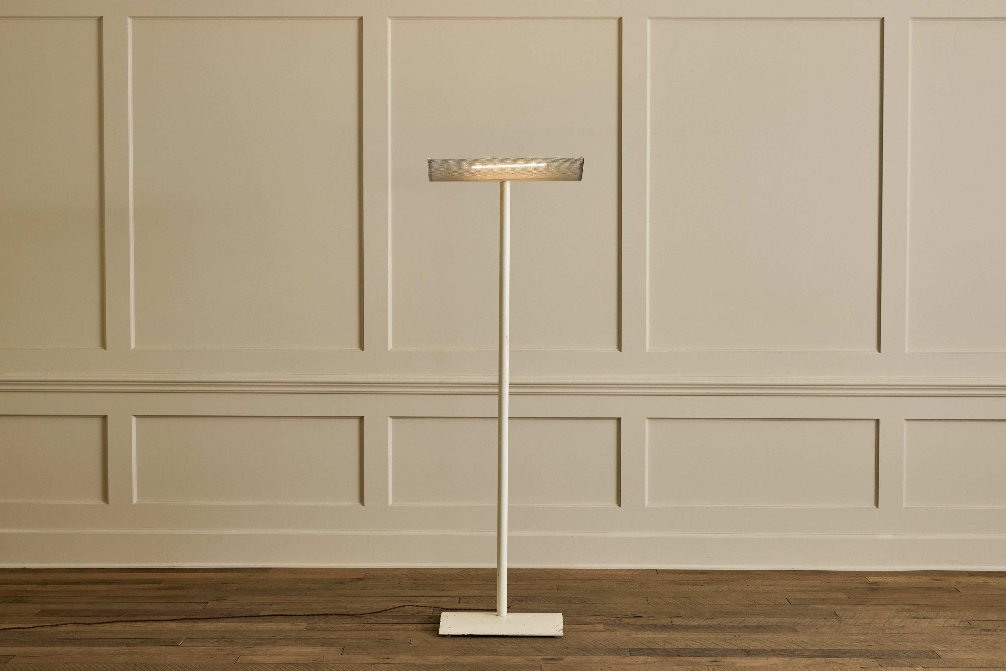 1980s White Metal Floor Lamp