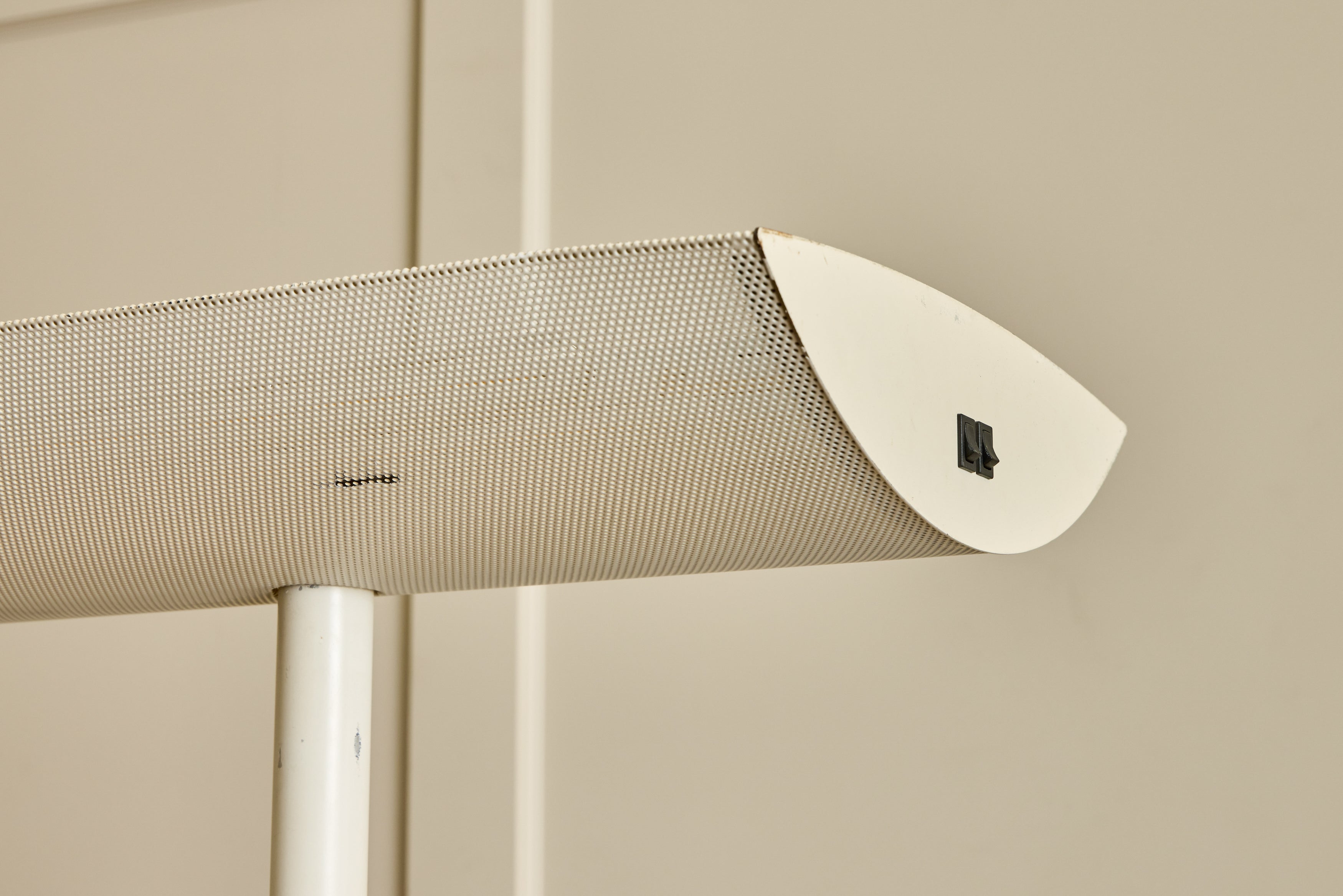 1980s White Metal Floor Lamp