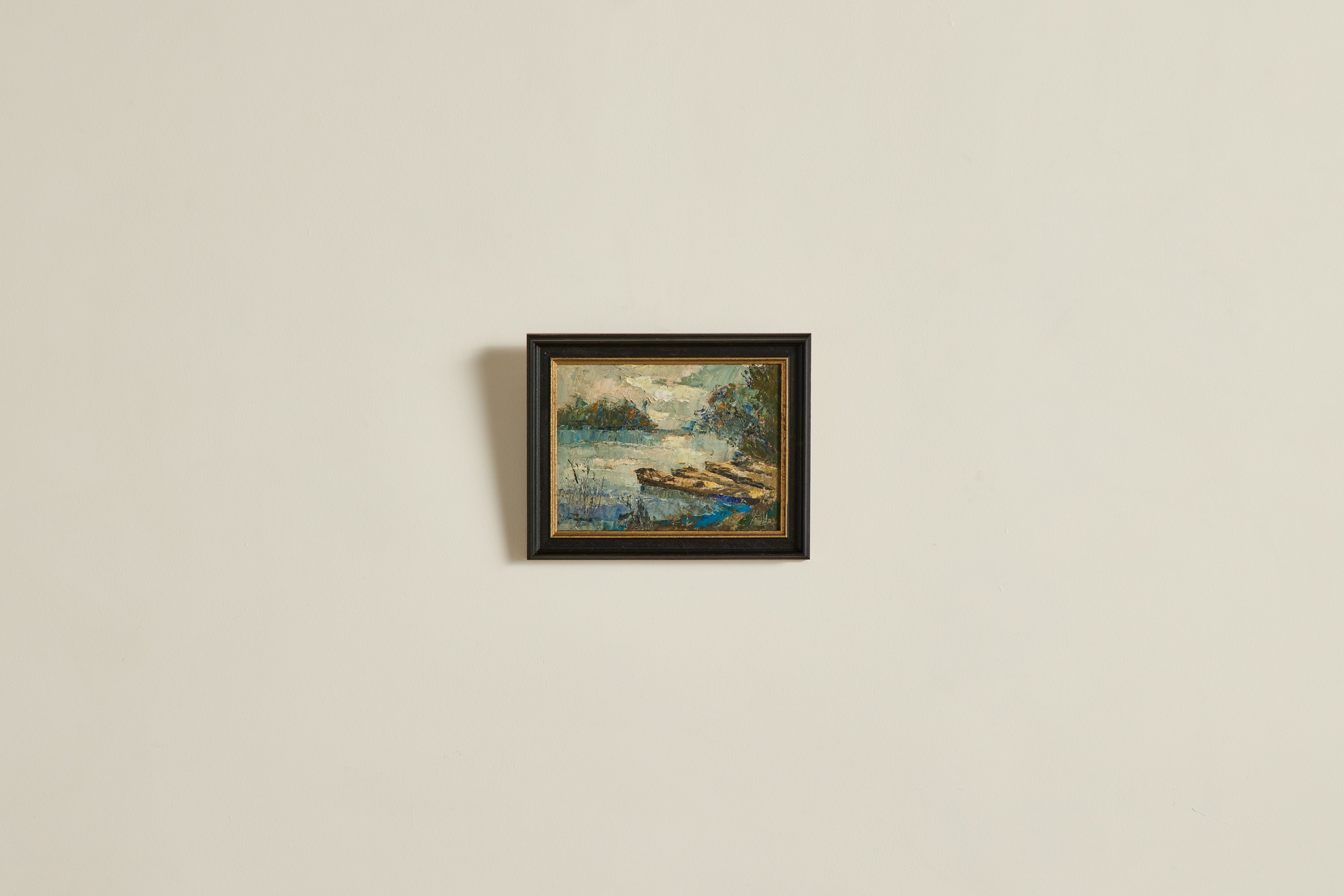 Riverside Canoe Painting