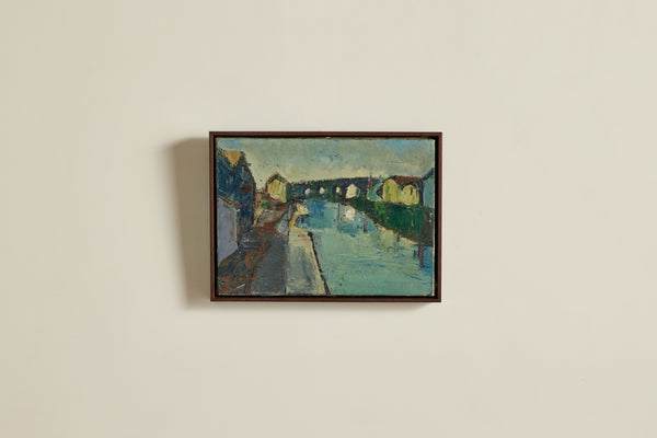 River Town Oil Painting