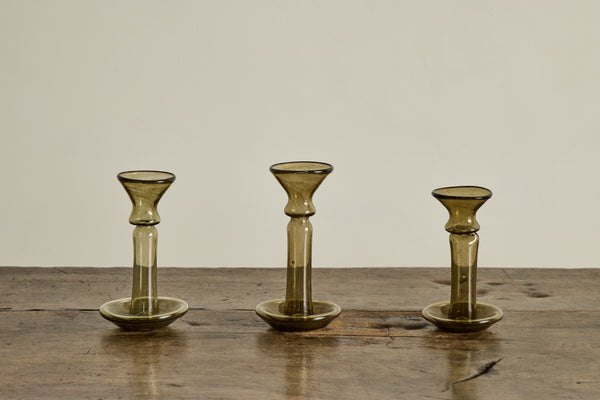 Glass Candle Holder in Fume