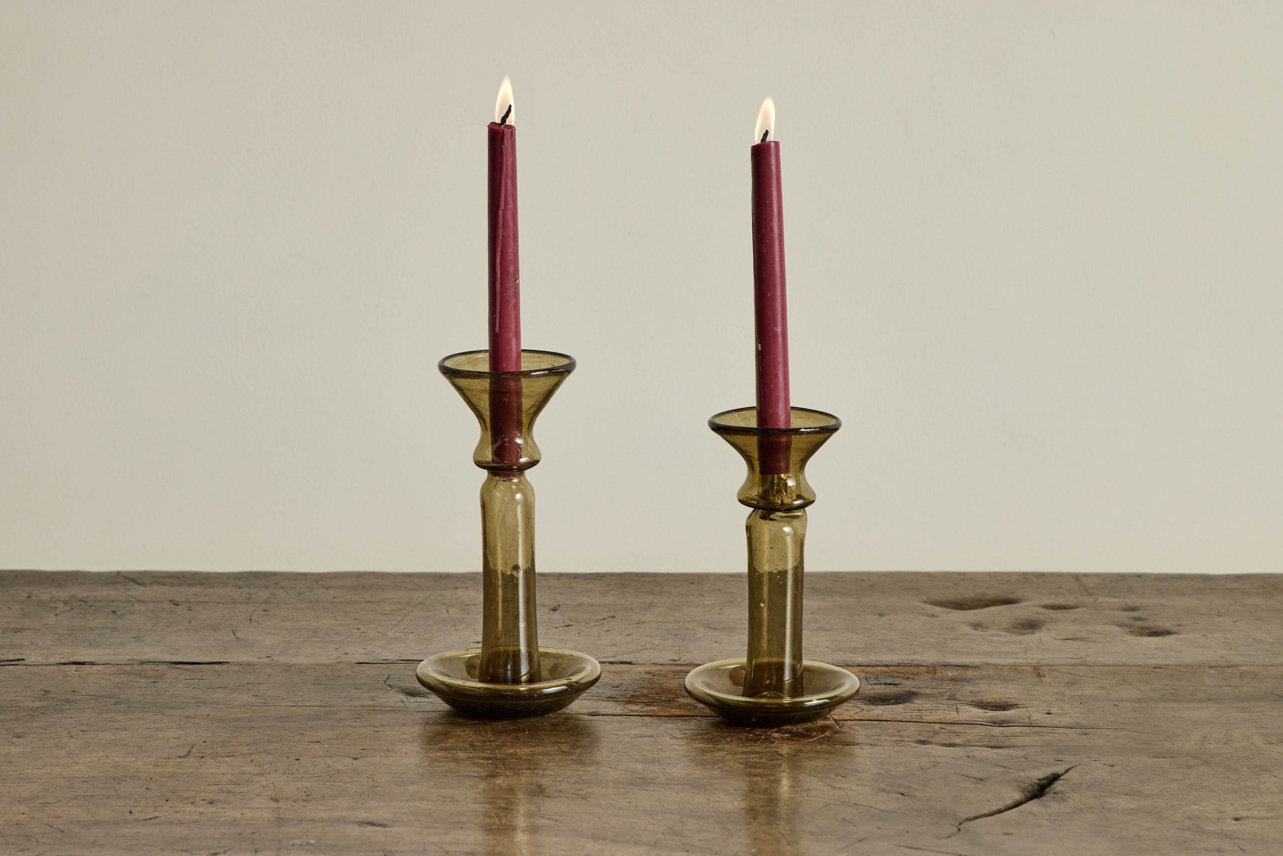Glass Candle Holder in Fume