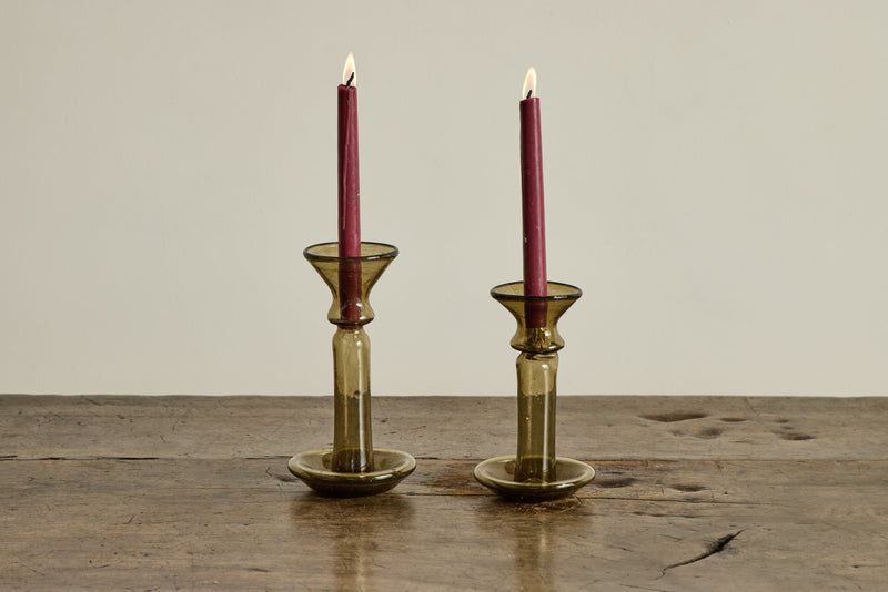 Glass Candle Holder in Fume