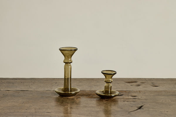 Glass Candle Holder in Fume