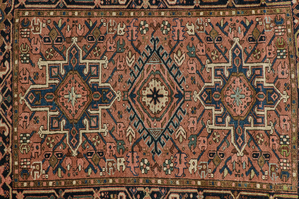 Pink Heriz Throw Rug 3’4 X 4’2