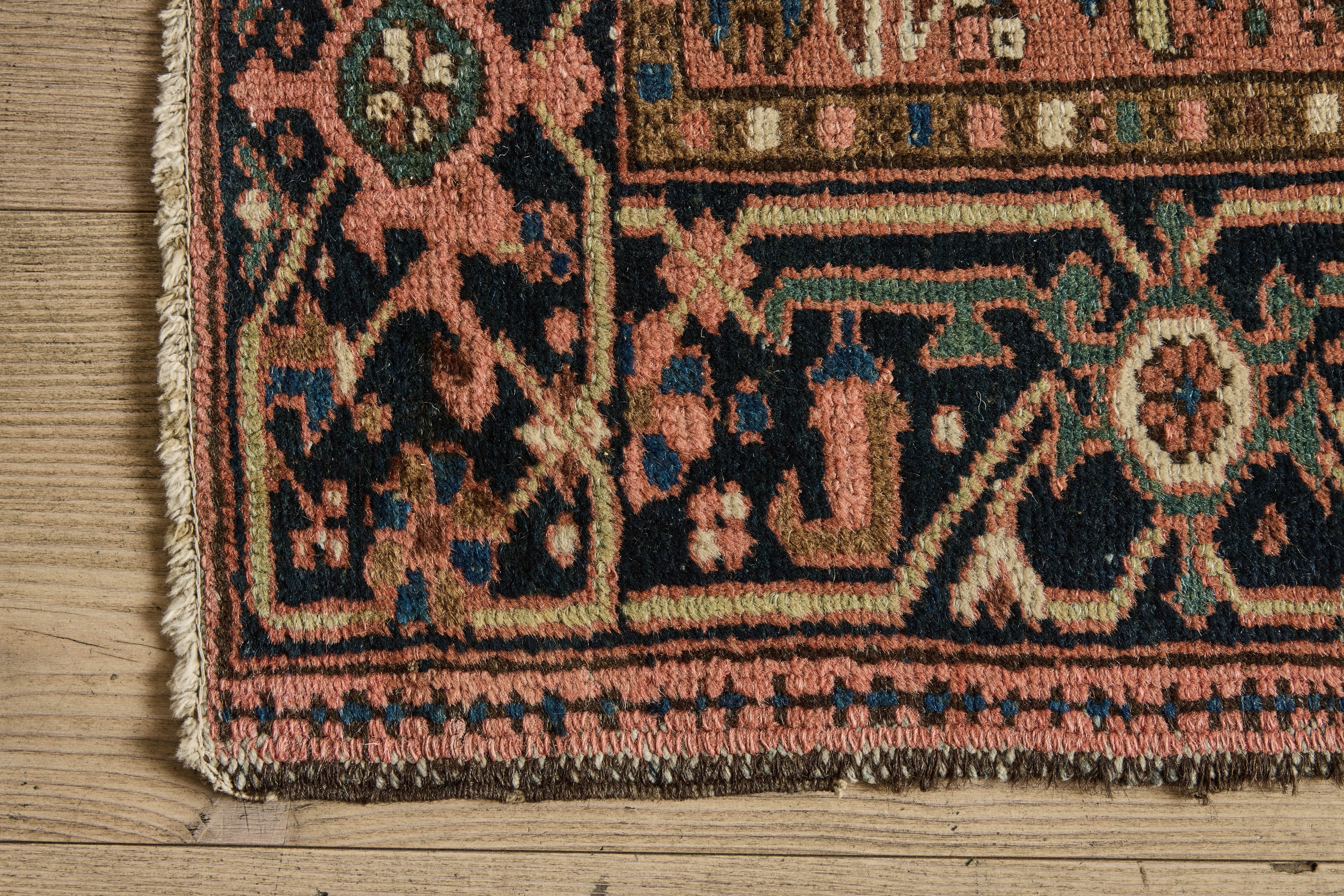Pink Heriz Throw Rug 3’4 X 4’2