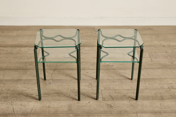 Pair of Bronze & Glass Side Tables