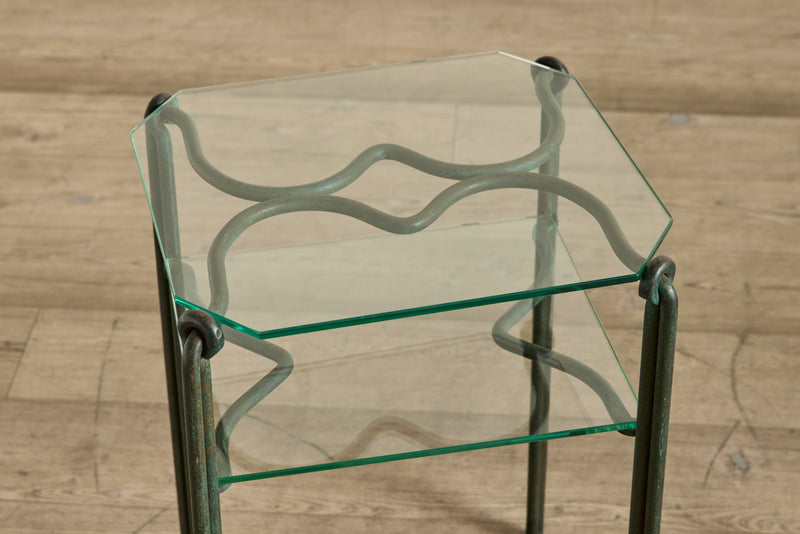 Pair of Bronze & Glass Side Tables