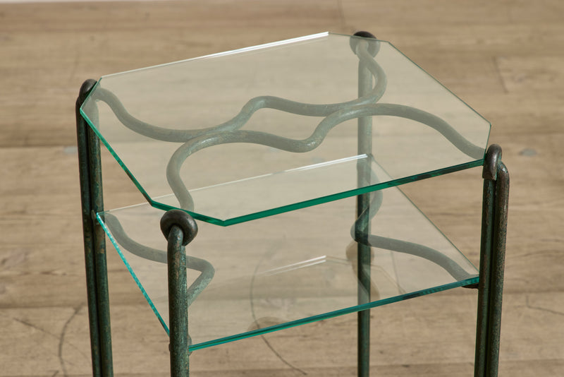 Pair of Bronze & Glass Side Tables