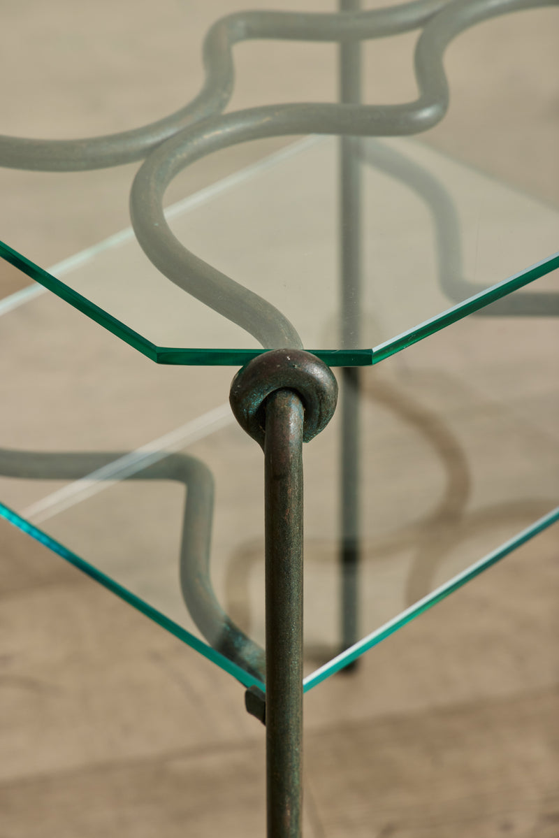 Pair of Bronze & Glass Side Tables