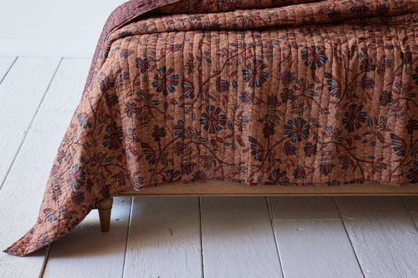 Nickey Kehoe Quilt, Currant and Navy Hash Stripe